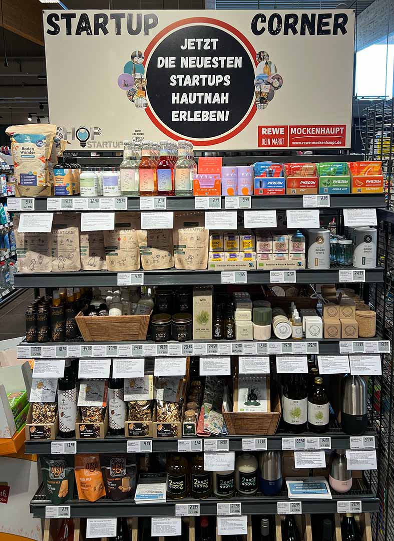 Startup Regal bei REWE